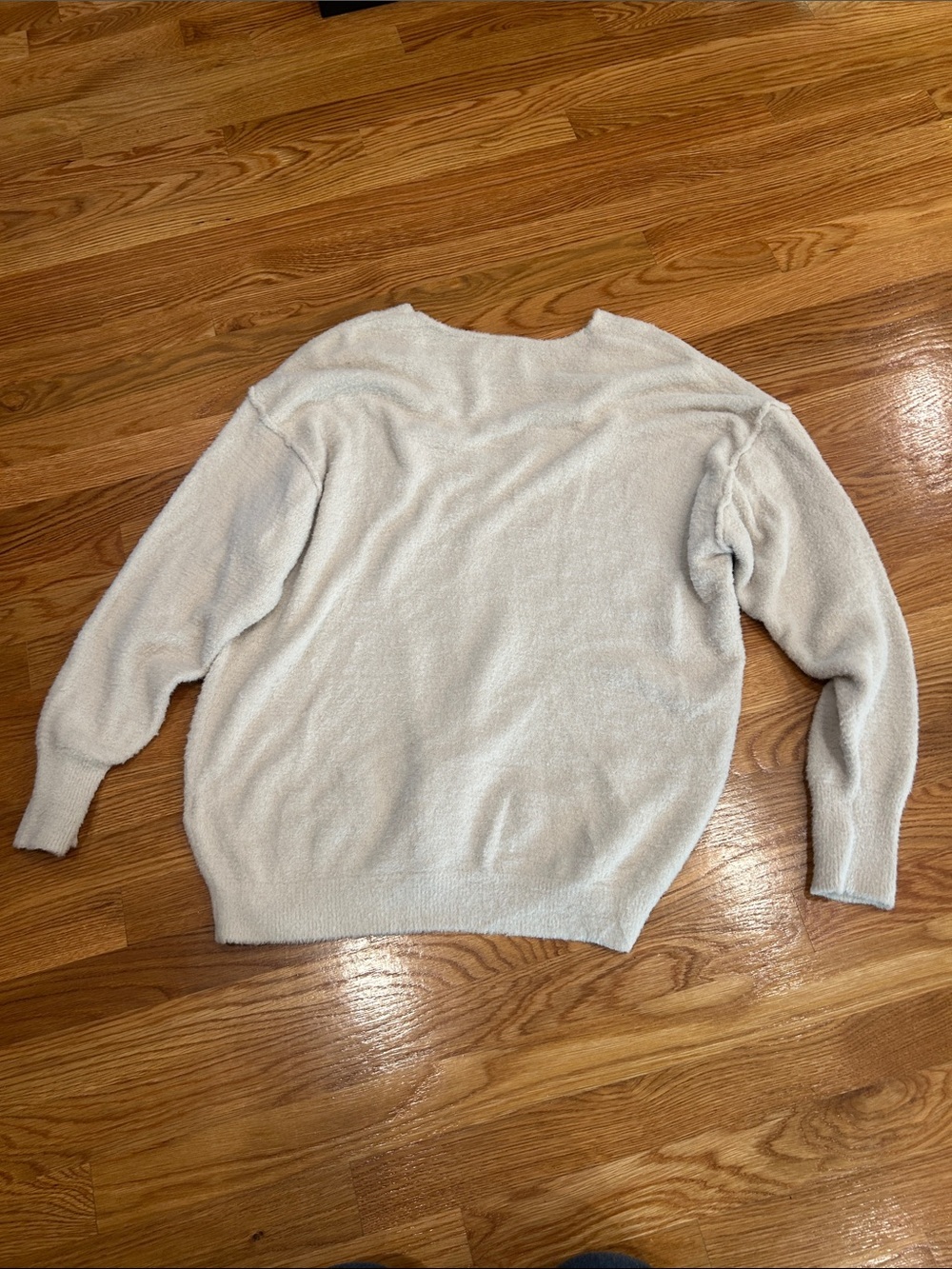 Wilfred Free silver cream V-Neck slouchy oversized drop shoulder Sweater large - Picture 5 of 7